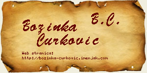 Božinka Ćurković vizit kartica